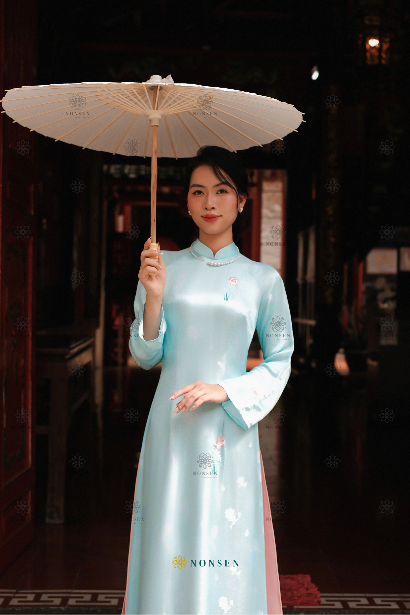 Áo dài tơ tằm Thiên Thanh Nhã Sắc - Ảnh 4