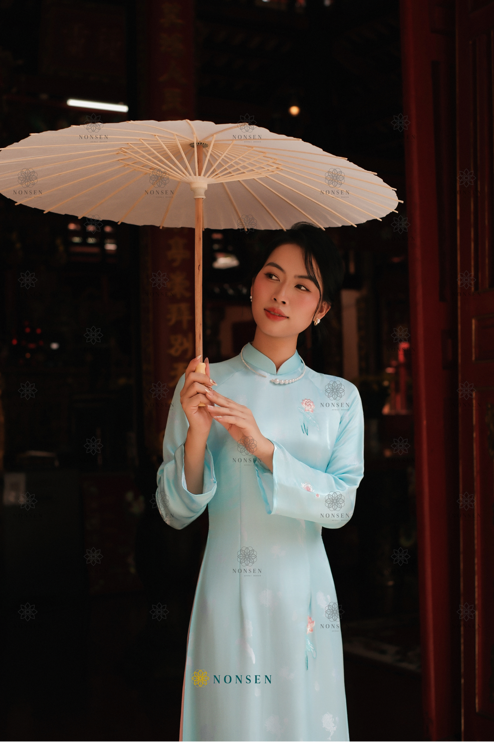 Áo dài tơ tằm Thiên Thanh Nhã Sắc - Ảnh 3